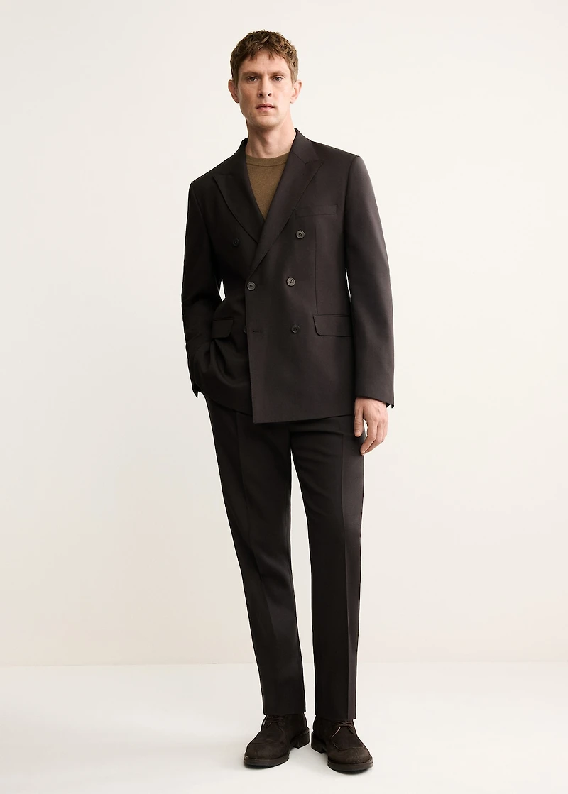 100% Italian wool double-breasted suit jacket