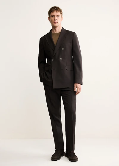 100% Italian wool double-breasted suit jacket