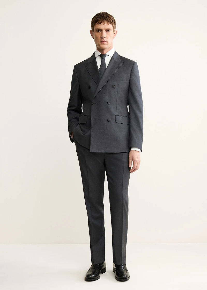 100% wool flannel double-breasted jacket