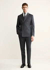 100% wool flannel double-breasted jacket