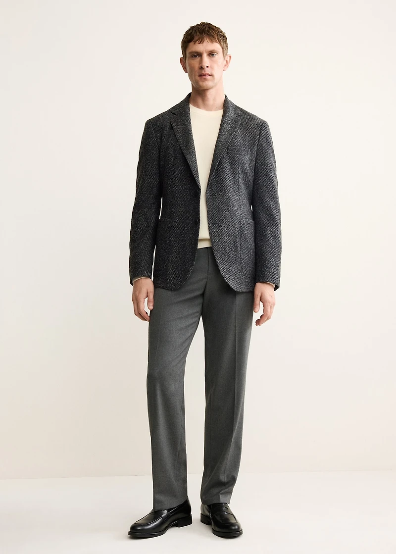 Slim fit wool blend blazer