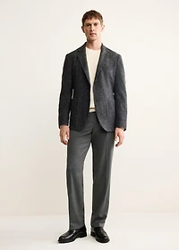 Slim fit wool blend blazer