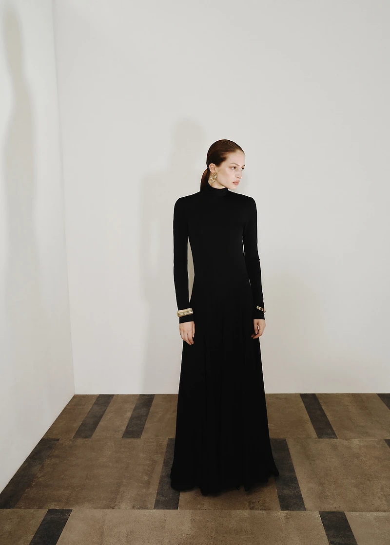 A-line turtleneck dress