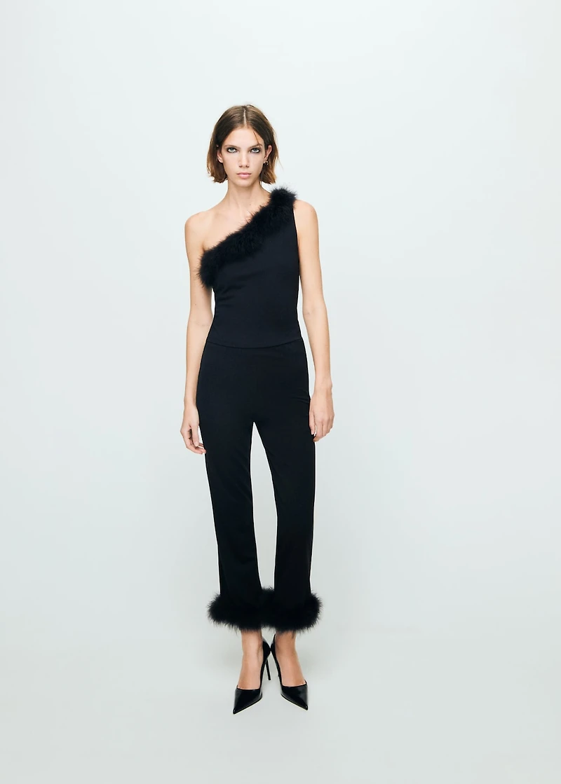 Fine-knit feather top