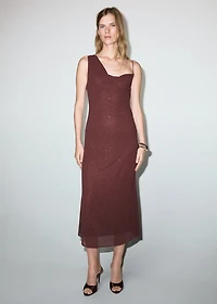 Asymmetrical rhinestone dress