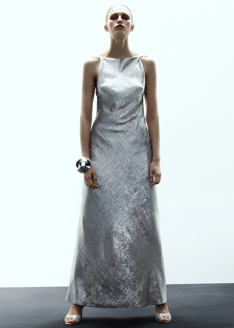Metallic open-back dress