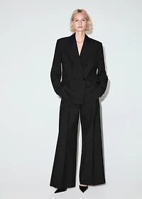 Double-breasted wool blend blazer