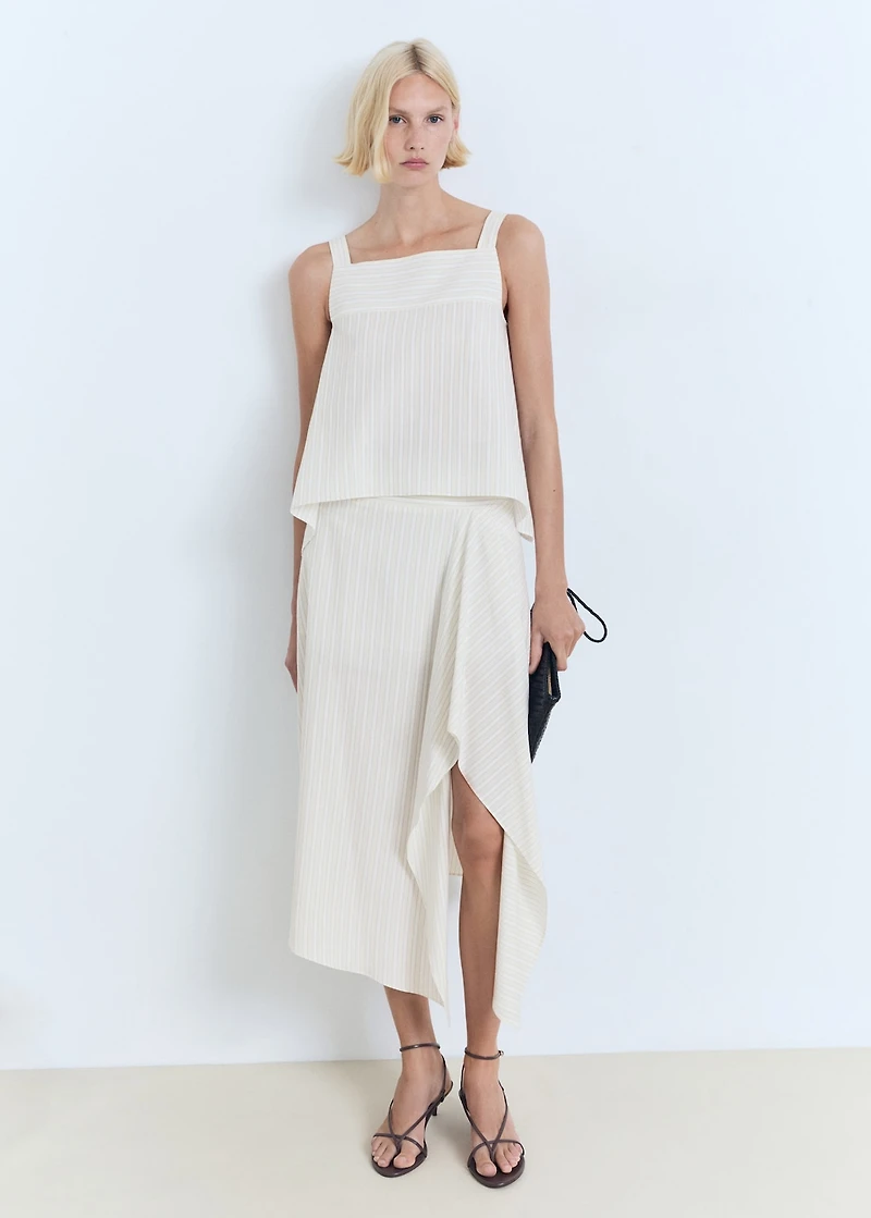 Striped strapless top