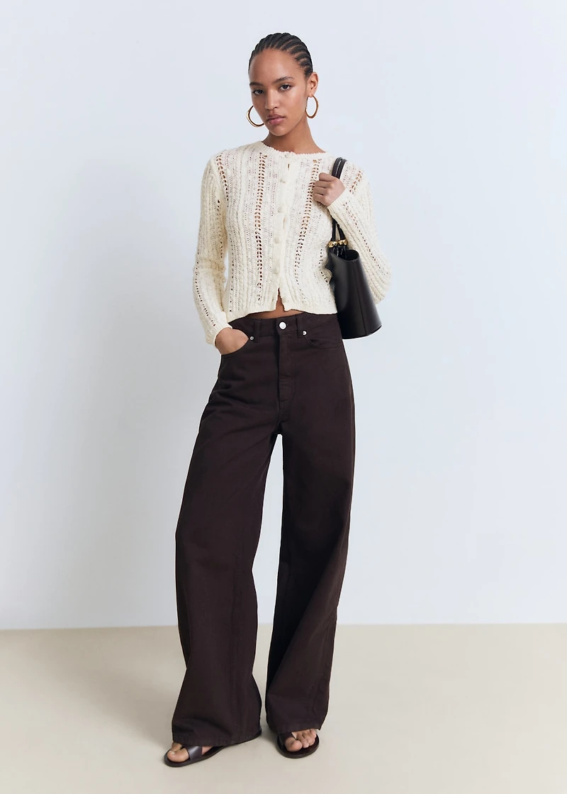 Openwork knit cardigan