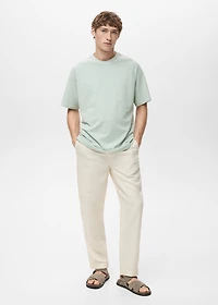 Relaxed-fit cotton-linen t-shirt