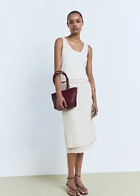 Medium braided leather bag