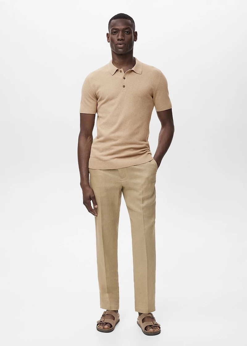 Fine-knit cotton polo shirt