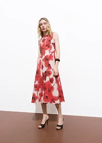 Floral-print flared dress