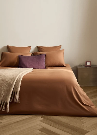 Washed satin cotton duvet cover with double stitching for 90 cm bed