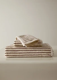 Two-tone striped cotton washcloth