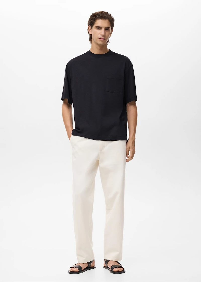 T-shirt 100% cotton boxy fit pocket