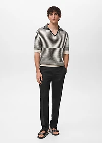 100% cotton polo shirt with striped structure