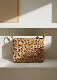 Large square basket with handles