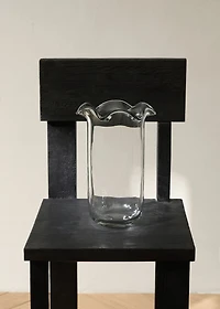 Recycled glass vase with waves