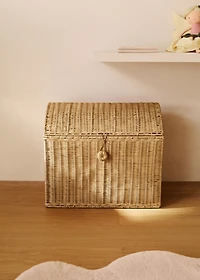 Large rattan trunk basket