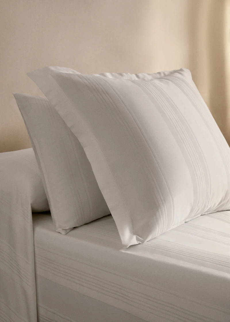 300-thread count cotton satin striped pillowcase 45x110 cm