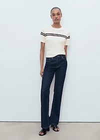 Striped short-sleeved sweater