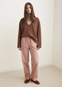 Cotton pajama t-shirt with sleeve detail