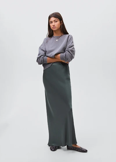 Satin long skirt