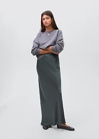 Satin long skirt