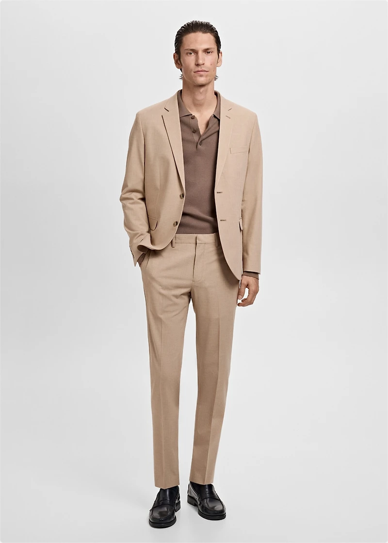 Paris slim-fit suit pants