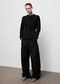 Tweed cardigan with frayed trims