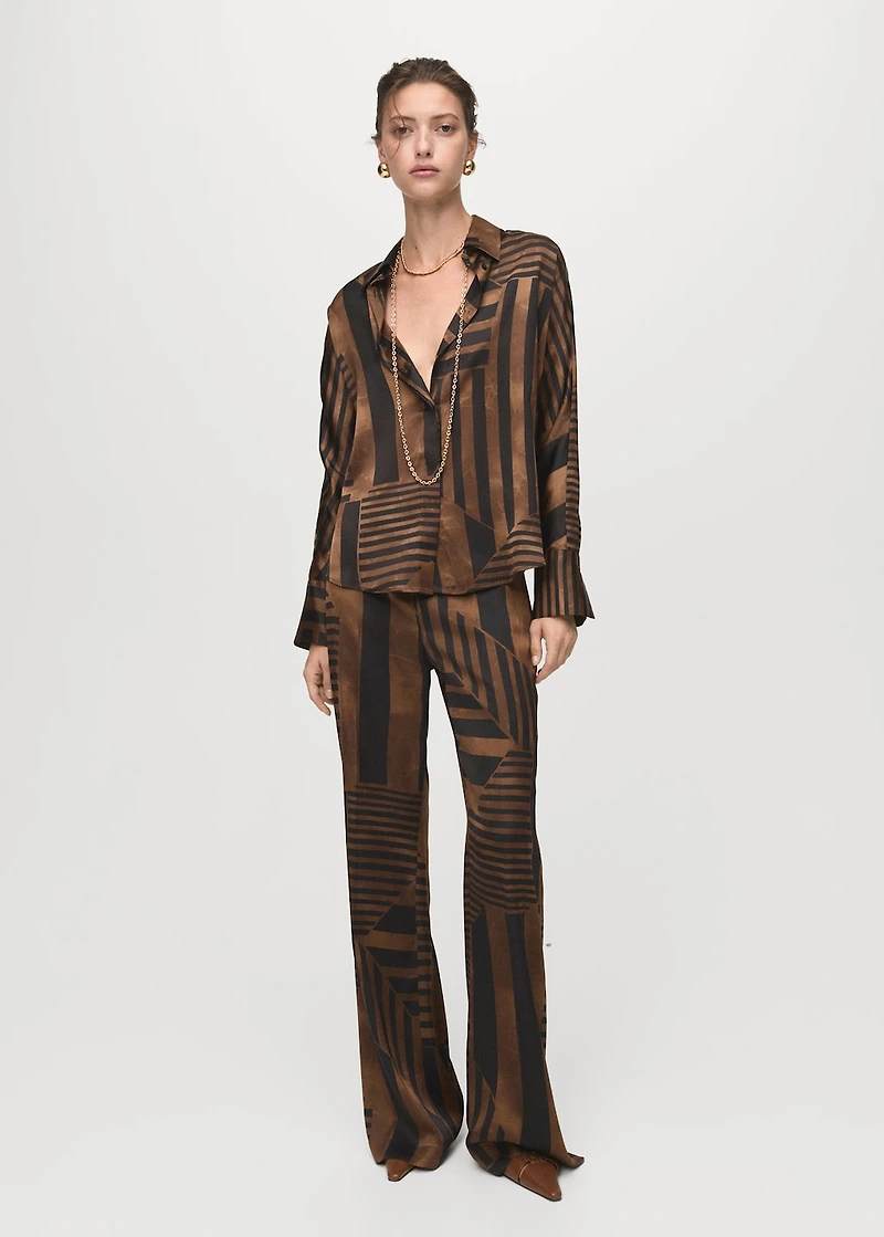 Striped satin blouse