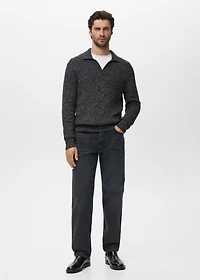 100% cotton polo-neck sweater