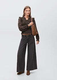 Leopard-print flowy blouse