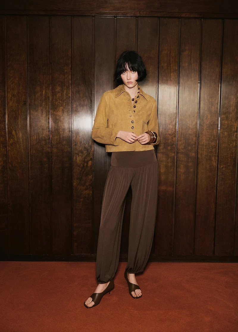 Suede jacket with buttons