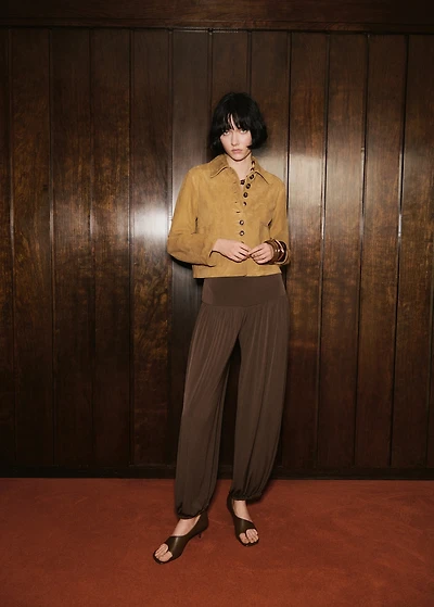 Suede jacket with buttons