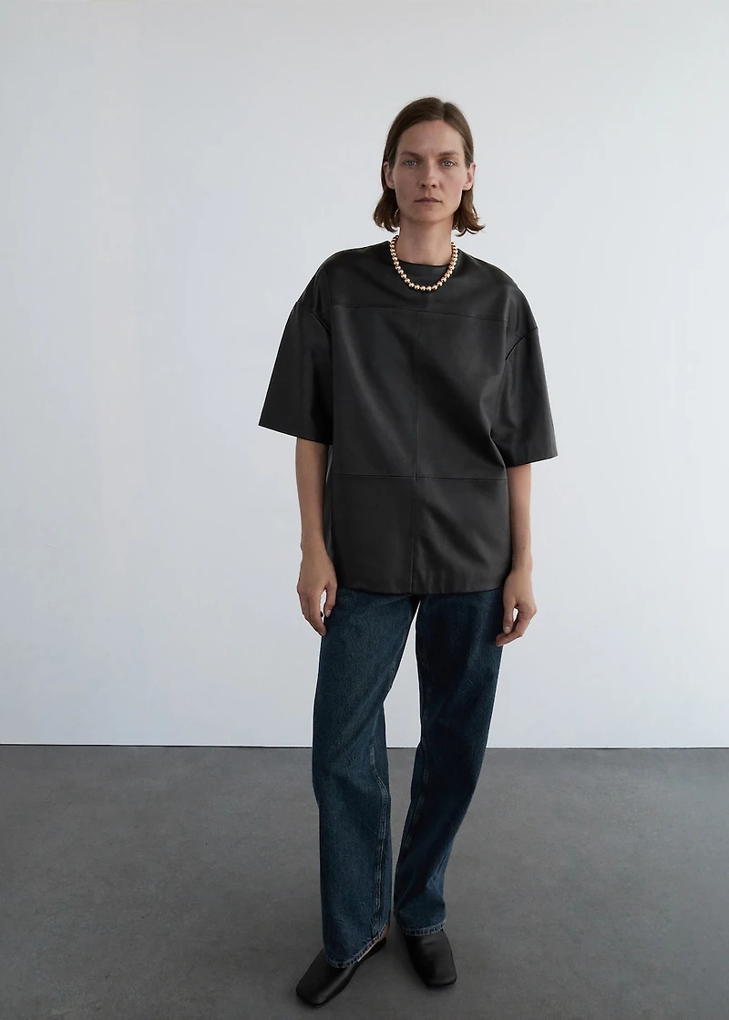 100% leather oversized t-shirt