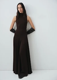 Godet dress with back opening