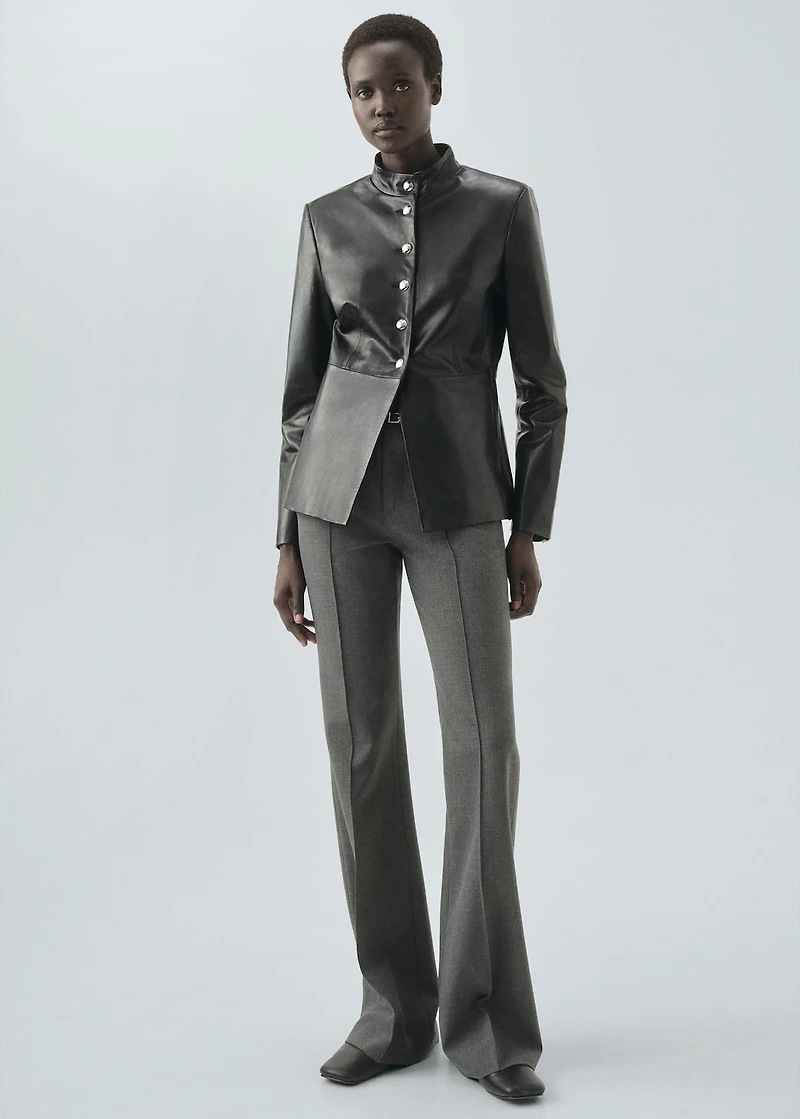 Belt straight-fit pants