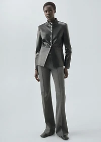 Belt straight-fit pants