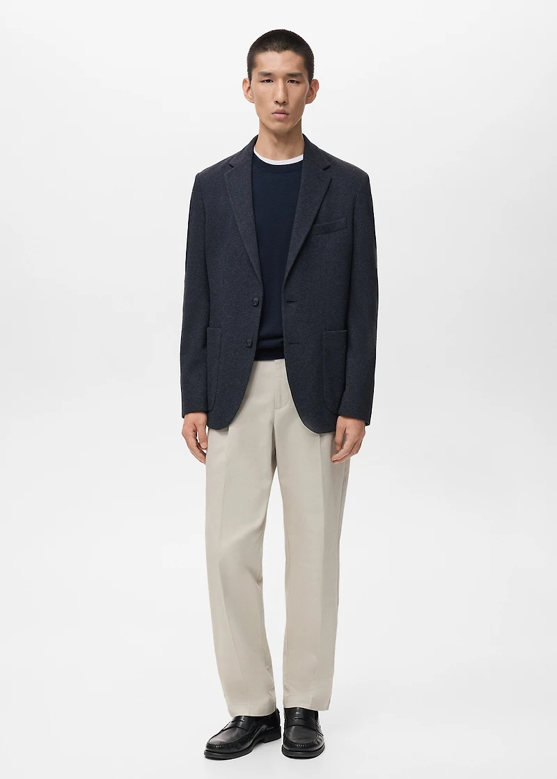 Slim-fit herringbone tailored jacket