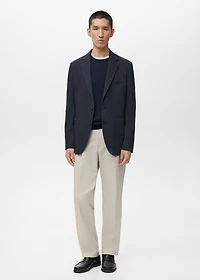 Slim-fit herringbone tailored jacket