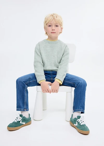 Knitted ribbed sweater