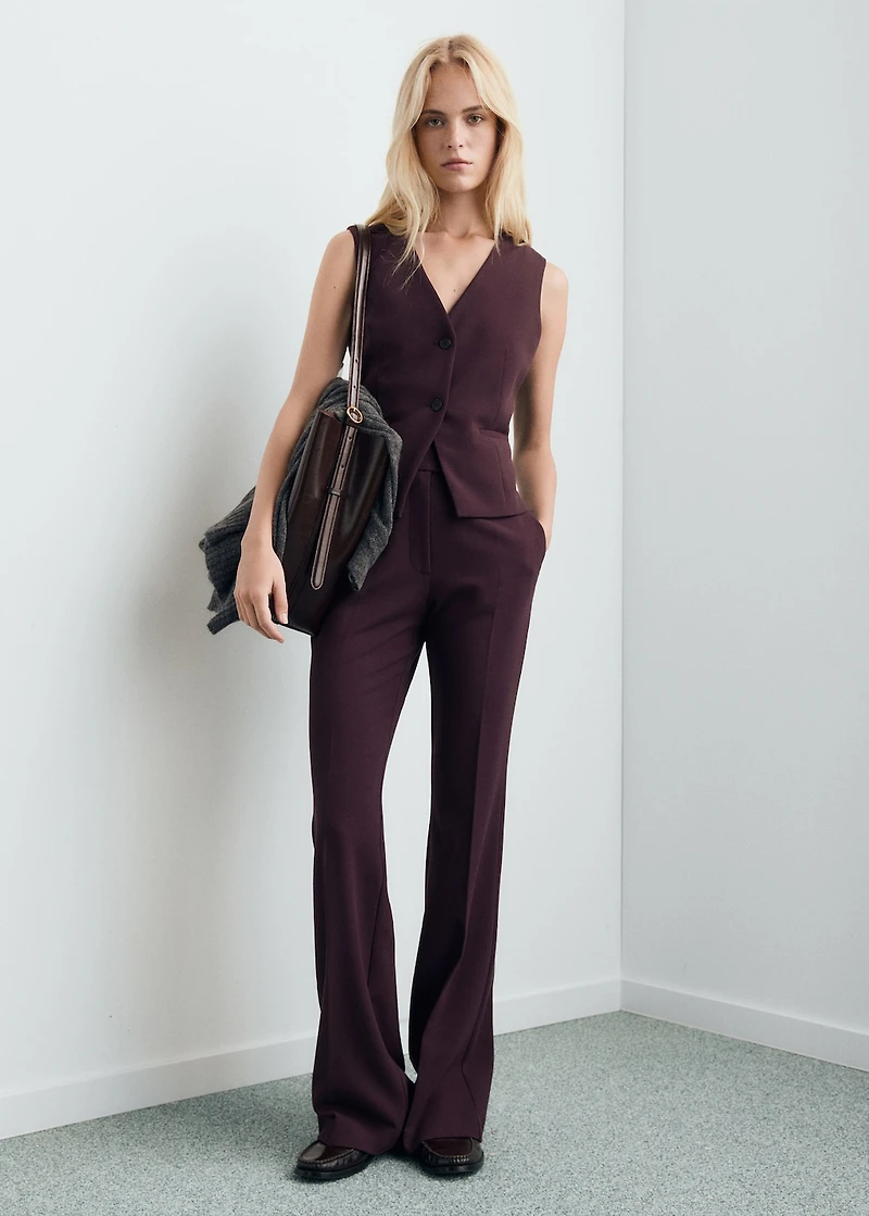 Fitted suit waistcoat