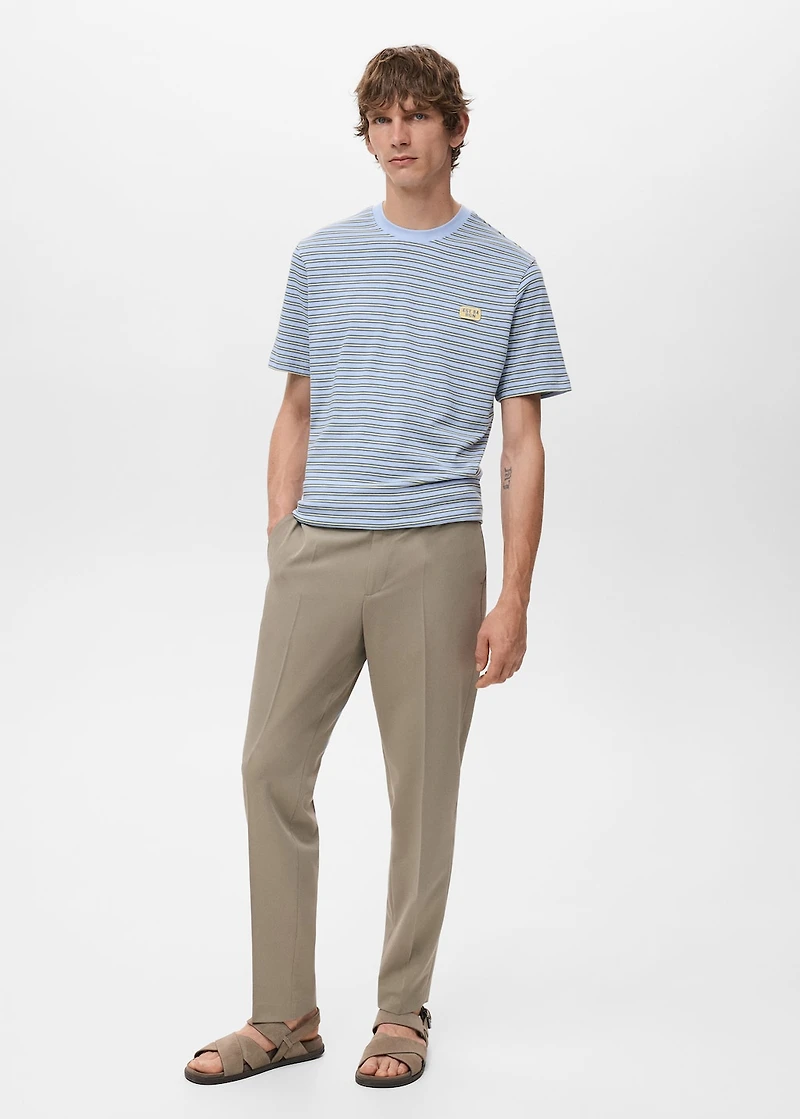 Regular-fit striped 100% cotton shirt