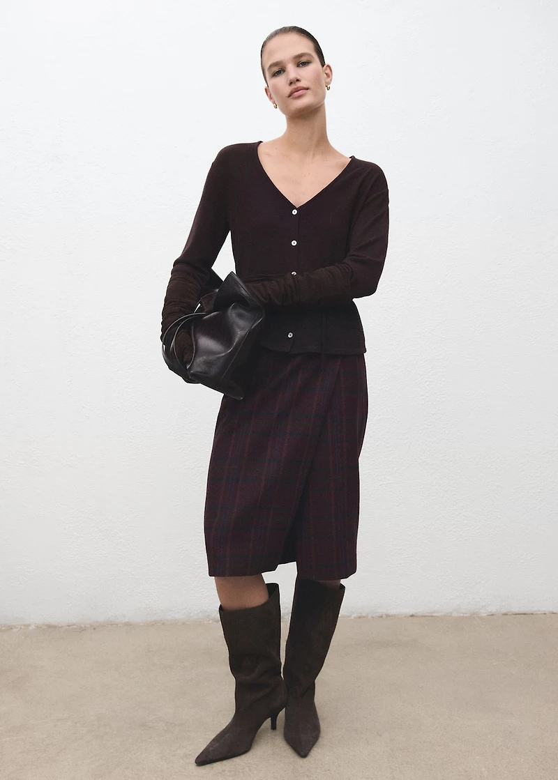 Knitted cardigan with bow