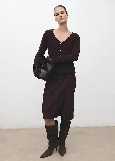 Knitted cardigan with bow