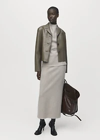 Turtleneck top with belt