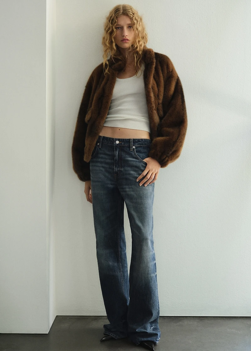 Mid-rise flared jeans