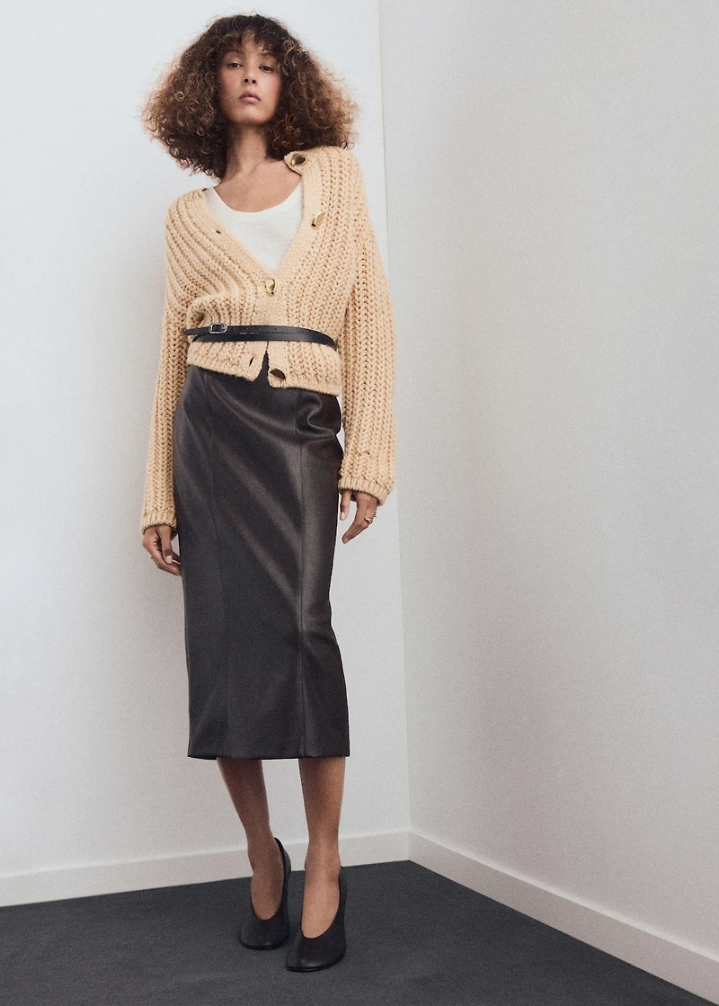 Chunky-knit cardigan with jewel buttons